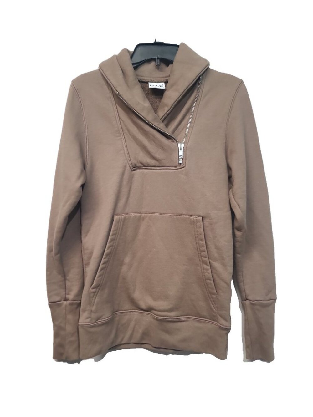 Oak Zip Up Pull Over Sweatshirt M Brown EUC